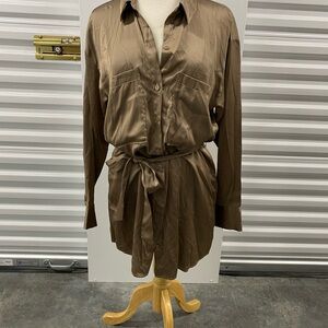 Abercrombie & Fitch Satin Shirt Dress